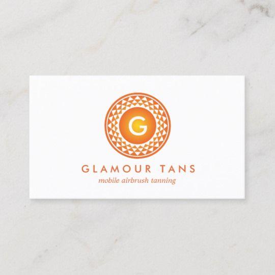 Orange Sun Logo - MODERN ORANGE SUN LOGO MONOGRAM for TANNING SALON Business Card ...
