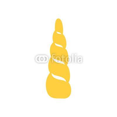 Yellow Horn Logo - Cartoon yellow horn of a unicorn isolated on white background