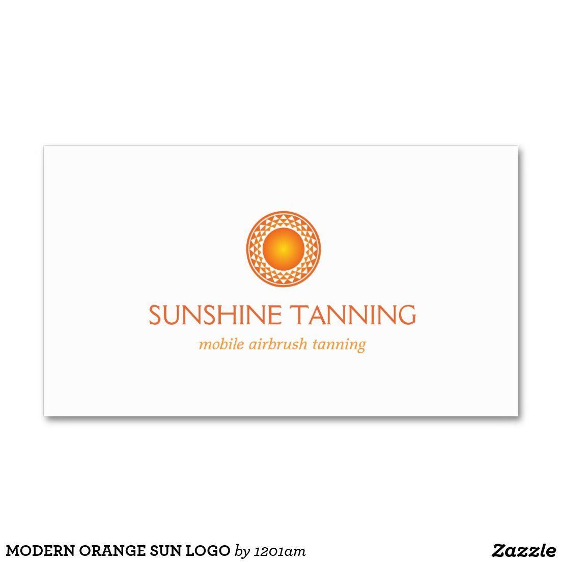 Modern Sun Logo - Modern orange sun logo business card. instagram