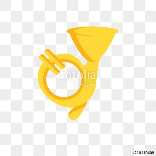 Yellow Horn Logo - French horn vector icon isolated on transparent background, French