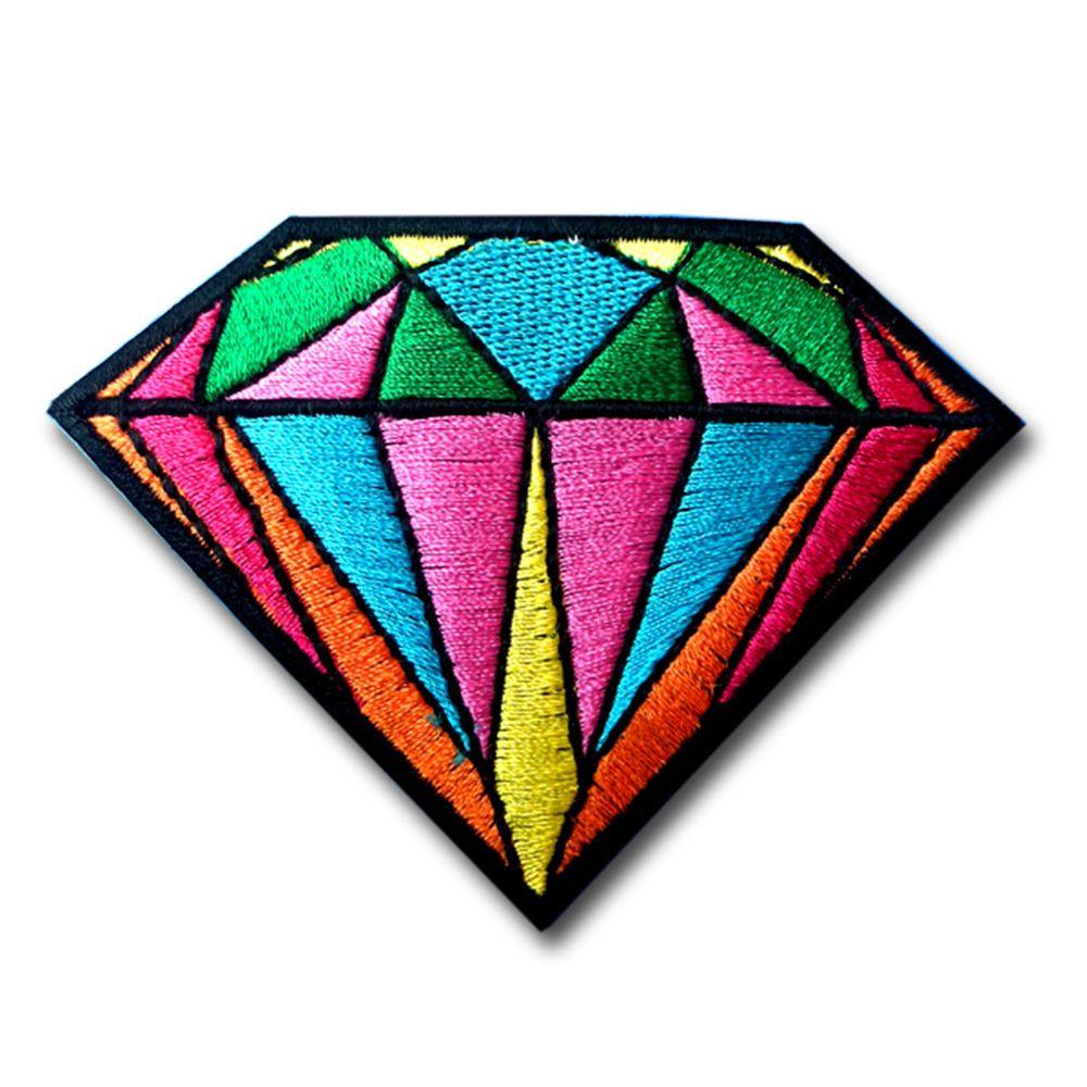 Rainbow Diamond Logo - Rainbow Diamond Patch Embroidered Color Iron on Peace Sew Jewelry