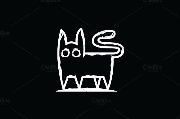 Creepy Logo - Scary Gothic Cat Logo Template Logo Templates Creative Market