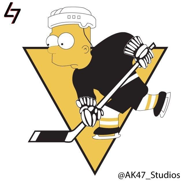 Penguins Hockey Logo - NHL Logos Mashed-Up with Simpsons Characters