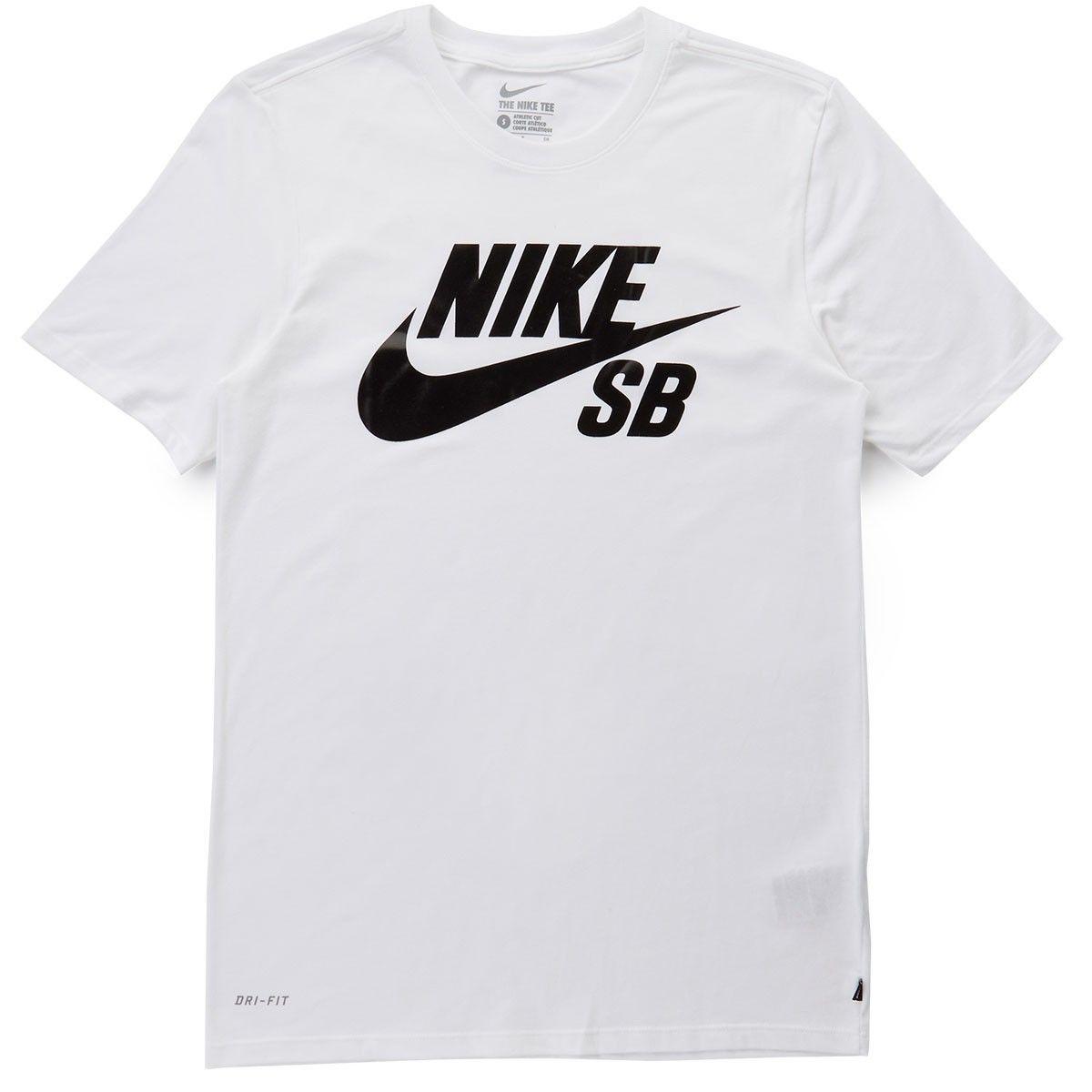 Nike SB Clothing Logo - Nike SB Logo T-Shirt - White/White/Black
