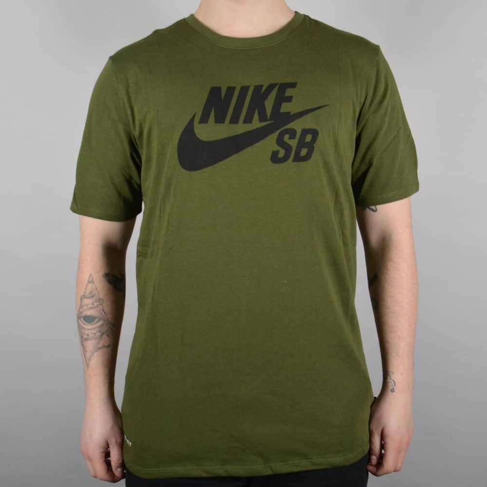 Nike SB Clothing Logo - Nike SB SB Logo Skate T-Shirt - Legion Green/Black - SKATE CLOTHING ...