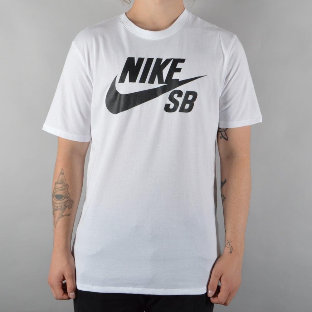 Nike SB Clothing Logo - Nike SB SB Logo Skate T-Shirt - White/Black - SKATE CLOTHING from ...
