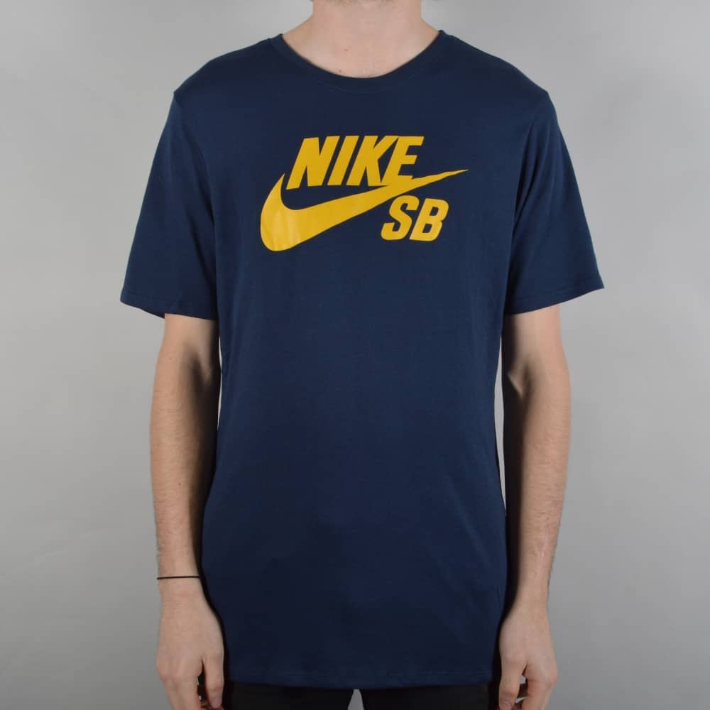 Nike SB Clothing Logo - Nike SB Icon Logo T-Shirt - Obsidian/Mineral Gold - SKATE CLOTHING ...