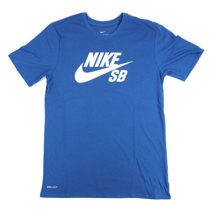 Nike SB Clothing Logo - Nike SB Logo Dri-Fit T-Shirt - Industrial Blue/White - Detroit City ...
