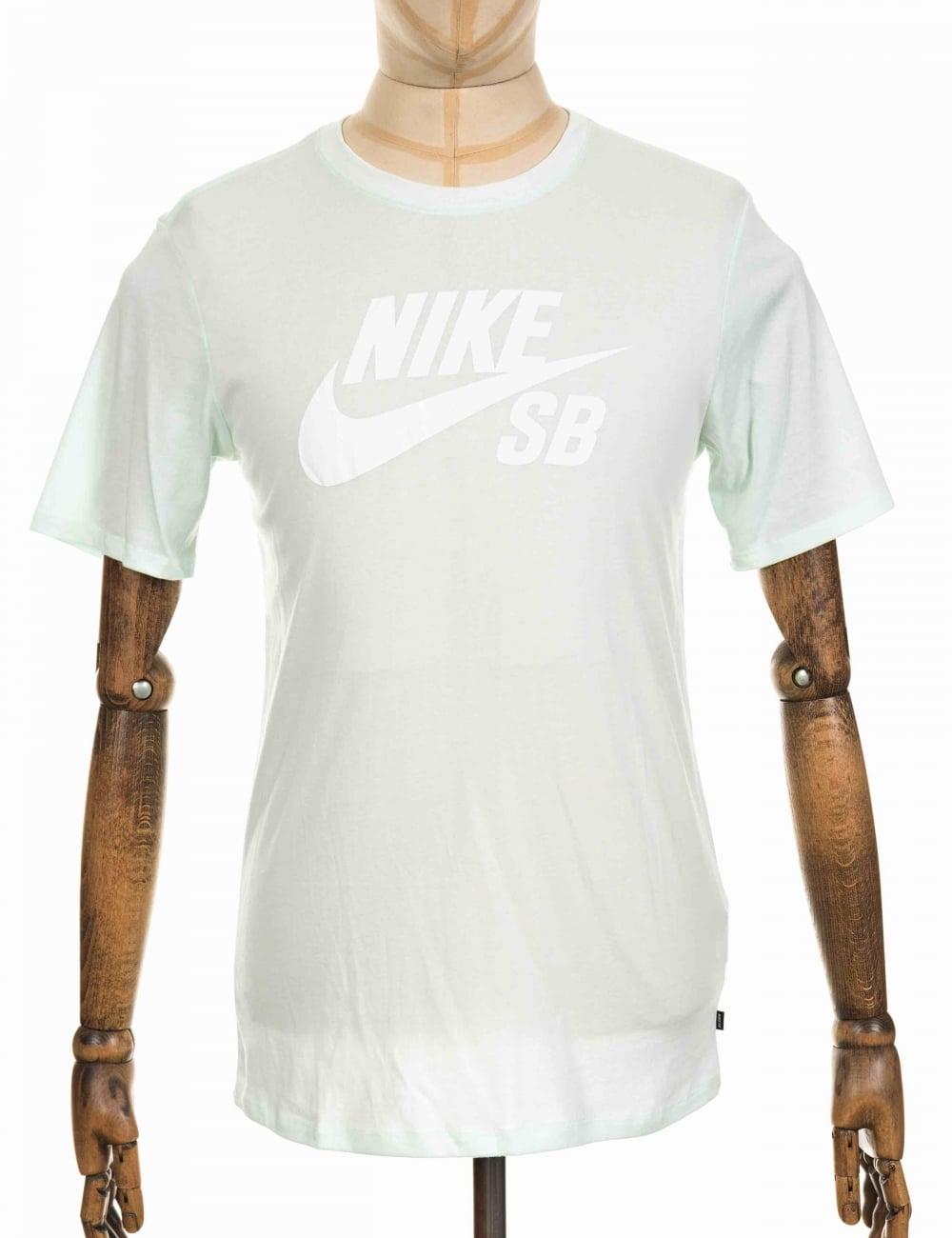 Nike SB Clothing Logo - Nike SB Icon Logo T Shirt Green White From Fat