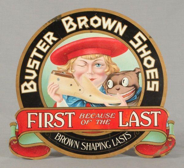 Buster Brown Shoes Logo - Buster Brown Shoes Tin Advertising Sign