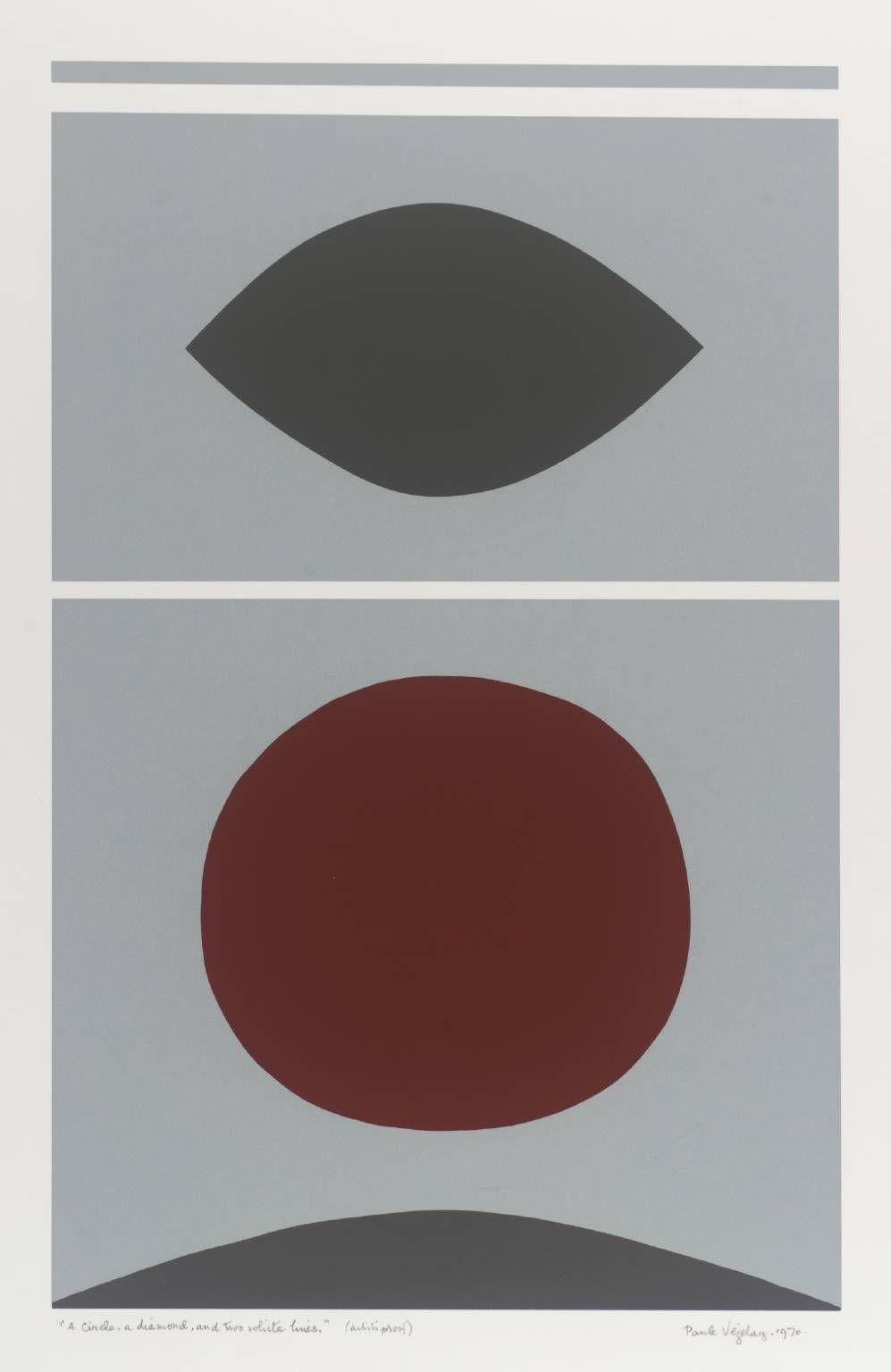 Circle with White Lines Logo - A Circle, a Diamond & Two White Lines', Paule Vézelay, 1970 | Tate