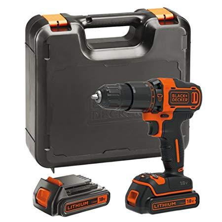Orange Power Tools Logo - BLACK+DECKER BDCHD18KB-GB 18V Cordless Hammer Drill with Kitbox and ...