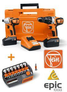 Orange Power Tools Logo - FEIN 18v ASCD 18 W4 Combi Cordless Drill + ASB 18 Impact Driver, 2x
