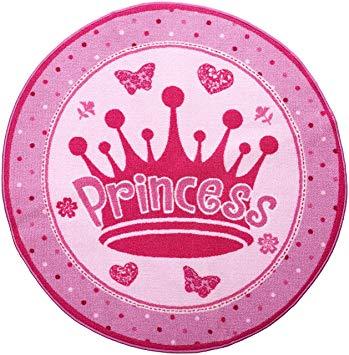 Toy Games and Pink Oval Logo - Heritage Kids Round Princess Accent Rug, 20