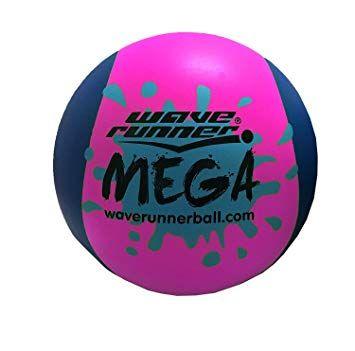 Toy Games and Pink Oval Logo - Wave Runner Mega Ball Water Ball for Skipping