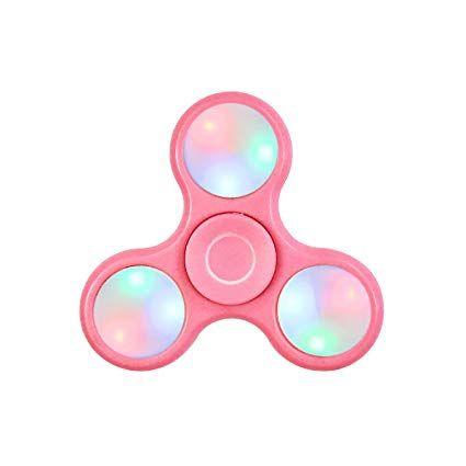 Toy Games and Pink Oval Logo - Wrapables LED Fidget Spinner Toy to Relieve Anxiety