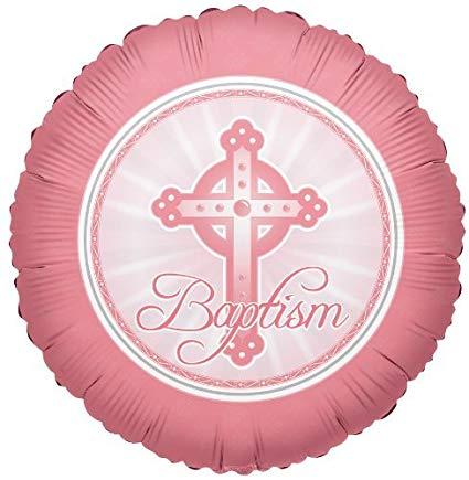 Toy Games and Pink Oval Logo - Amazon.com: Baptism Mylar Balloon Pink Cross 18