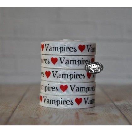 Vampire Love Logo - Yards 3 8 Vampire Love Print Grosgrain Ribbon