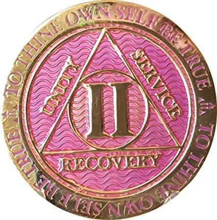 Toy Games and Pink Oval Logo - Recoverychip 2 Year AA Medallion Reflex Lavender Pink
