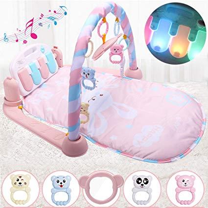 Toy Games and Pink Oval Logo - Jeteven Baby Play Mat Kick and Play Piano Gym, Newborn