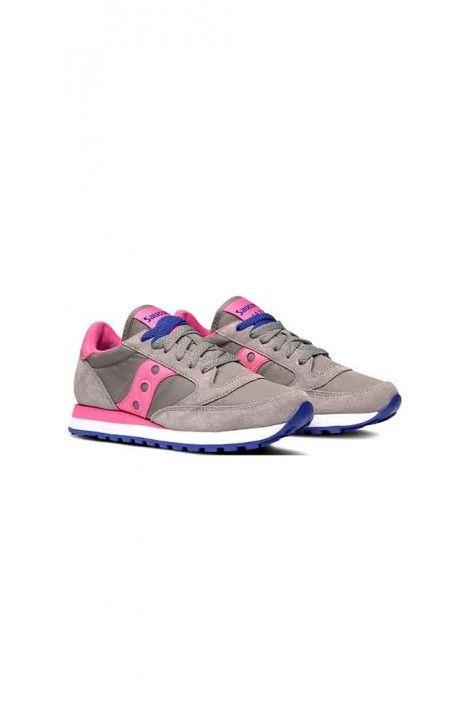 Saucony Logo - SAUCONY Jazz sneachers gray with pink logo - Motor Jeans Abbigliamento