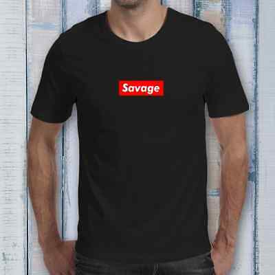 Savage Supreme Logo - NEW 21 SAVAGE Box Supreme Logo Funny Parody Tee T-Shirt - $12.97 ...