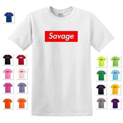 Savage Supreme Logo - NEW 21 SAVAGE BOX SUPREME LOGO FUNNY PARODY TEE T-SHIRT | eBay