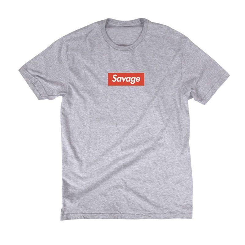 Savage Supreme Logo - Mens t shirts 21 Savage T Shirt Supreme Parody No Heart X Savage ...