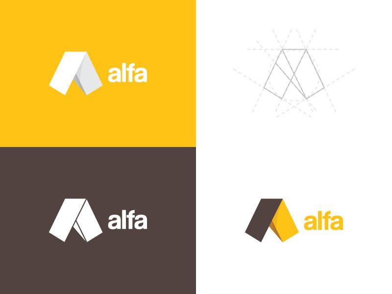 Brown and Yellow Team Logo - Alfa