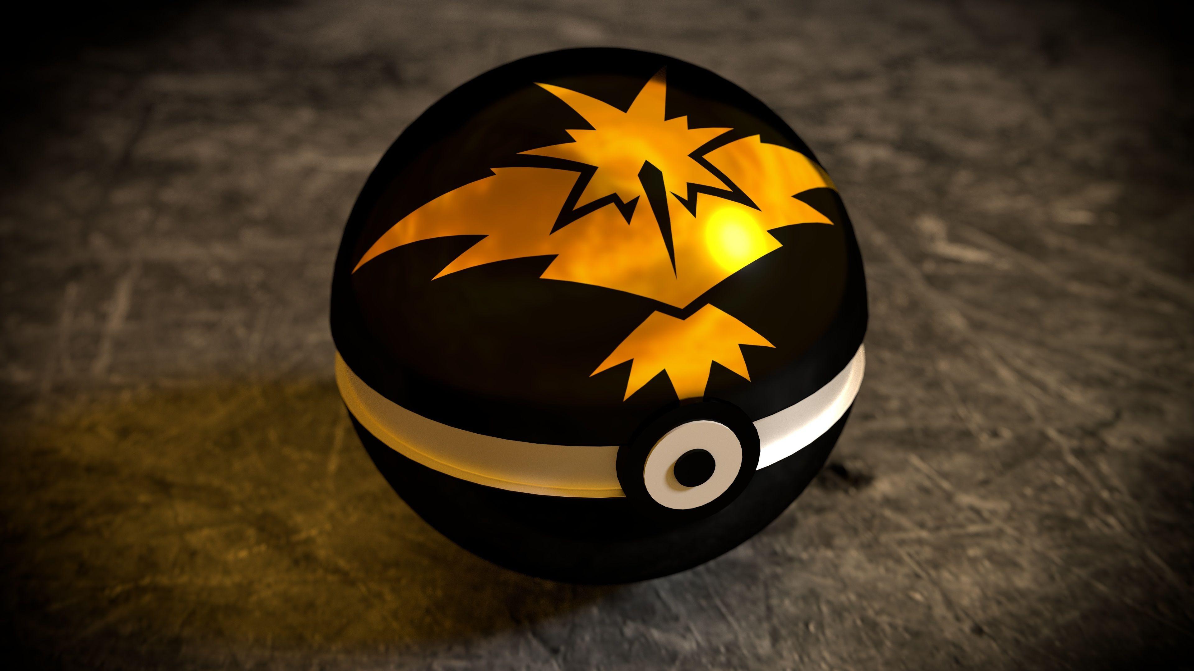 Brown and Yellow Team Logo - Wallpaper Pokeball, Pokemon GO, Team Yellow, Team Instinct, 4K
