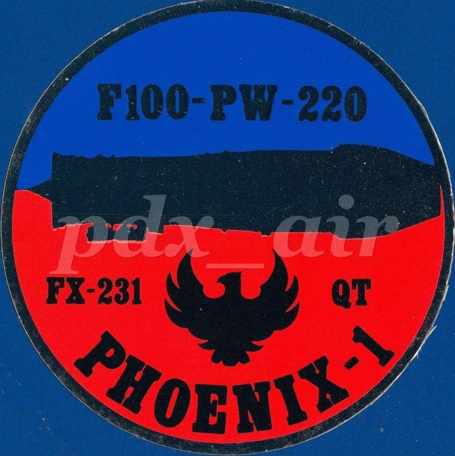 F100 Pratt and Whitney Logo - F100-P&W-220 FX-231 QT PHOENIX-1 PRATT & WHITNEY REFLECTION STICKER ...