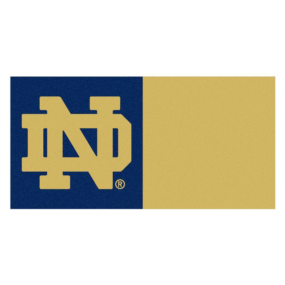 Brown and Yellow Team Logo - FANMATS NCAA - Notre Dame Navy Blue and Brown Nylon 18 in. x 18 in ...