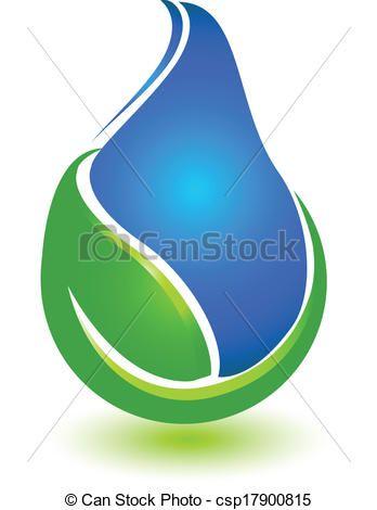 Drop Green Logo - Vector - Leaf and drop water logo - stock illustration, royalty free ...