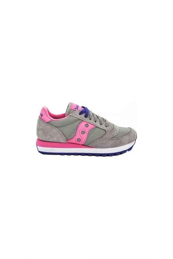 Saucony Logo - SAUCONY Jazz sneachers gray with pink logo - Motor Jeans Abbigliamento