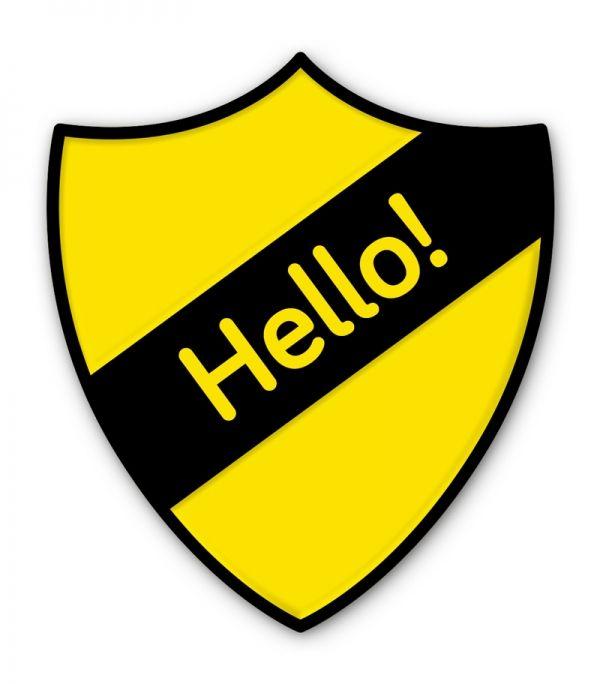 Black and Yellow Shield Logo - Personalised School Shield Enamel Badges