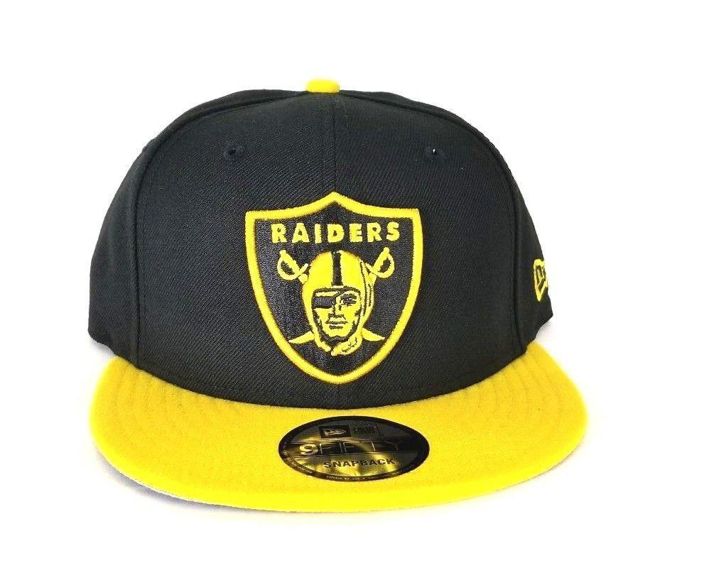 Black and Yellow Shield Logo - New Era NFL Black / Yellow Oakland Raiders Shield Logo 9Fifty ...