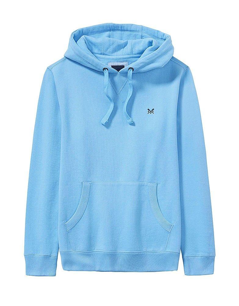 Blue Crew Logo - Men's Crew Logo Hoody in Sky Blue from Crew Clothing Company