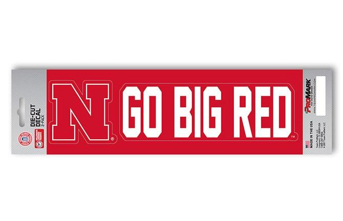 Go Big Red Logo - Nebraska Huskers Set of 2 Die Cut Slogan Decal Stickers 