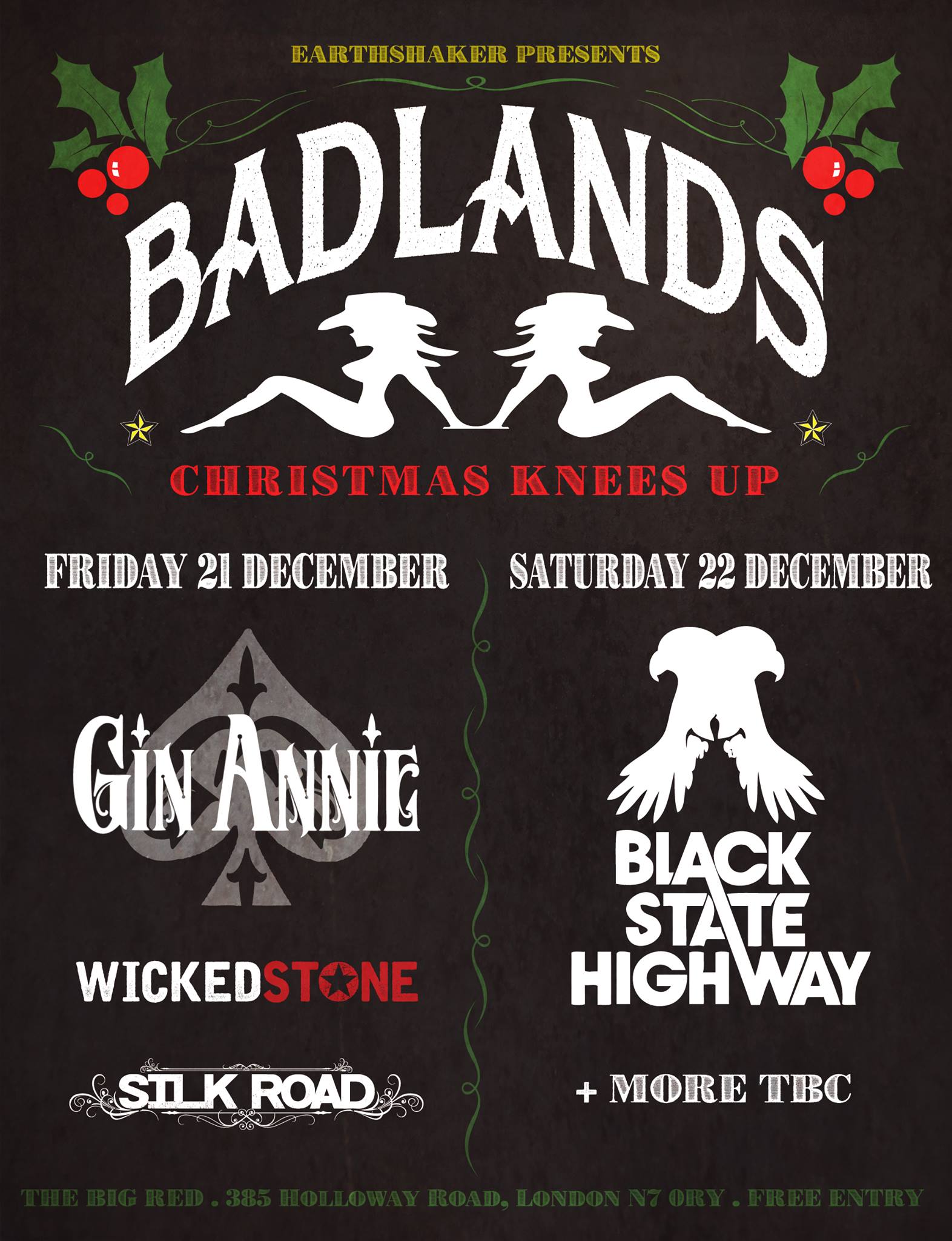 Big Red N Logo - Badlands Christmas knees up nights of pure rock n' roll! @