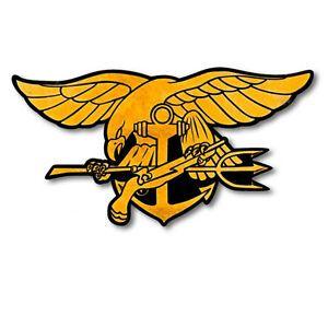 Navy Trident Logo - Navy SEAL Eagle Trident Logo Metal Sign Die Cut Military Office ...