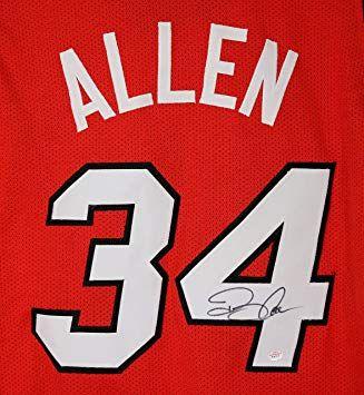 Ray Allen Logo - Ray Allen Miami Heat Signed Autographed Red Jersey PAAS COA at