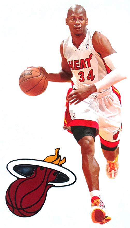 Ray Allen Logo - FATHEAD Ray Allen Mini Miami Heat Logo Official NBA
