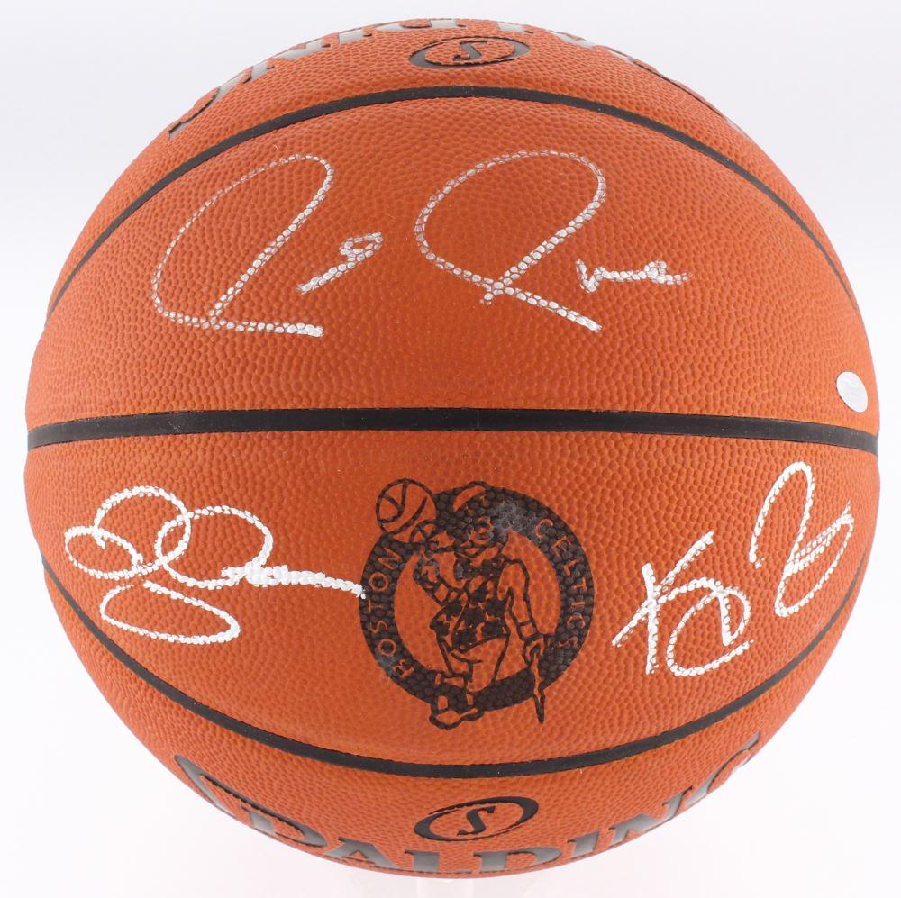 Ray Allen Logo - Ray Allen, Paul Pierce Kevin Garnett Signed Official NBA Game Ball