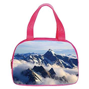 Pink White and Blue Mountains Logo - Personalized Customization Small Handbag Pink, Apartment