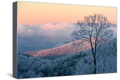 Pink White and Blue Mountains Logo - Sunrise Casts a Pink Hue on Rime Ice in the Blue Ridge Mountains