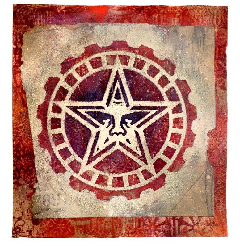 Obey Star Gear Logo - STAR-GEAR-STENCIL-LARGE - Obey Giant