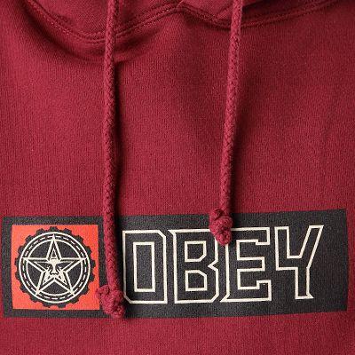 Obey Star Gear Logo - Obey Clothing Hoody 90s STAR GEAR cardinal Obey Clothing