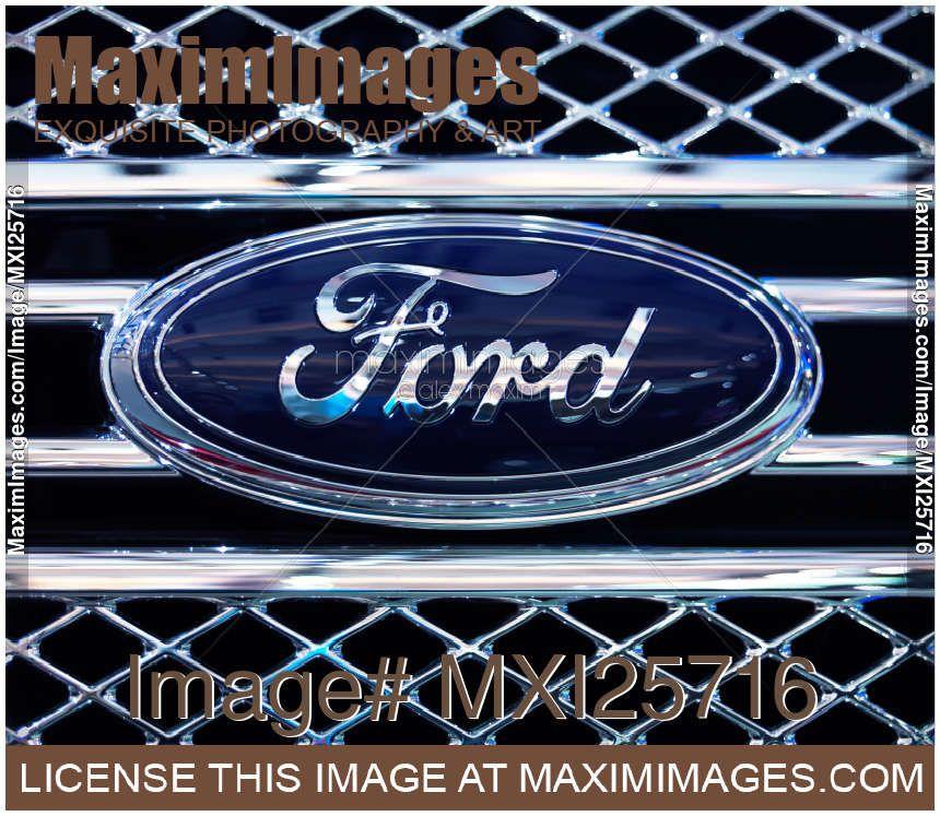 Ford Truck Logo - Photo: Ford symbol grille emblem | MaximImages Stock photos | Image ...