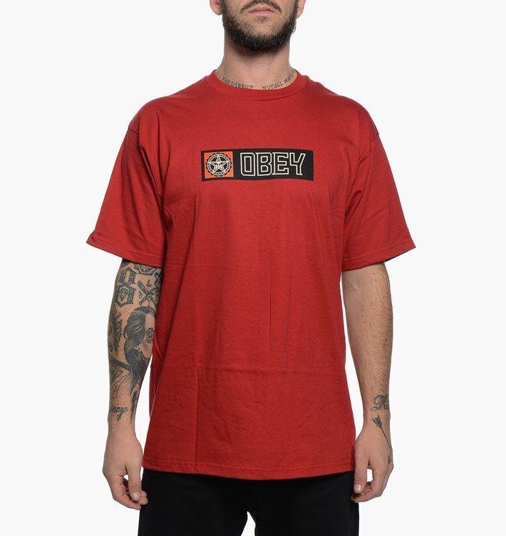 Obey Star Gear Logo - Obey 90´s Star Gear Tee | Red | | 163080563 | Caliroots