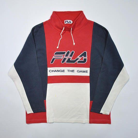 Old Fila Logo - Rare Vintage 90s FILA Change Game Sweatshirt / FILA Pullover / Retro ...